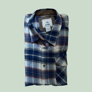 CQR Men's 2XL-T All Cotton Flannel Shirt, Long Sleeve Button Up Plaid Shirt